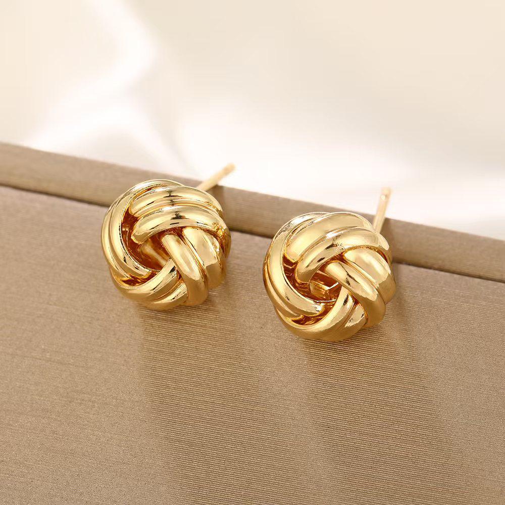 Europäisch-Amerikanische Geometrische Twist Kreis Ohrringe – Stilvoll, Mehrschichtig und Vielseitig