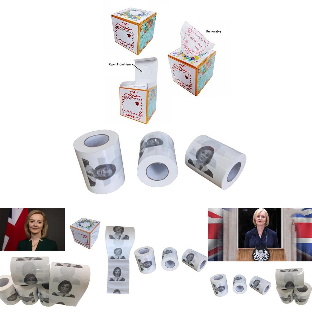 Elizabeth Truss Printed Toilet Paper Rolls Funny Political Prank Gift High-quality Wood Pulp Material
