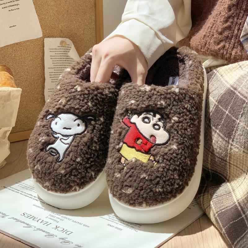 Neue Original autorisierte Crayon Xiaoxin Hausschuhe Winter Indoor Zuhause Samt warm dicksohlige Paar Baumwollhausschuhe
