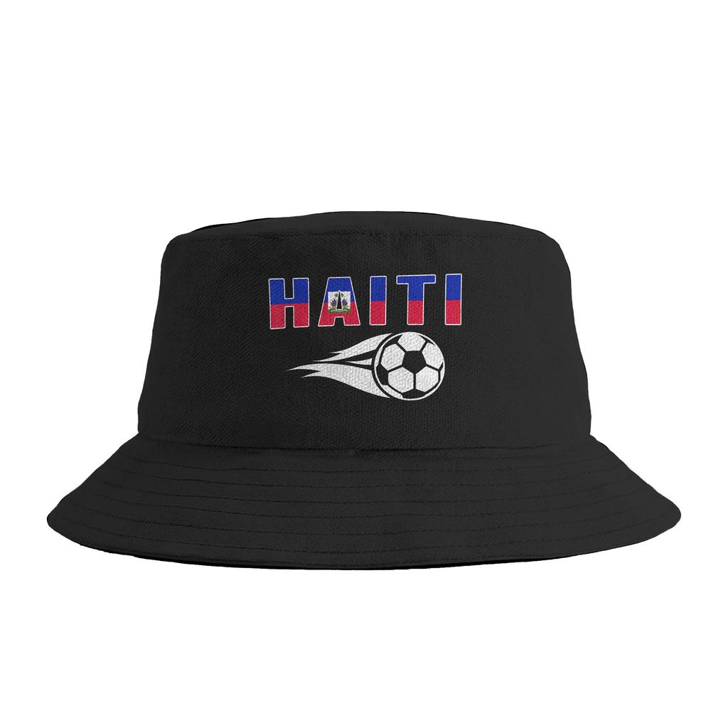 Proud Haiti Soccer Fans Bucket Hat Outdoor FisherUnisex Caps For Unisex Casual Fishing Sun Hats Soft Fold Graphic Cap