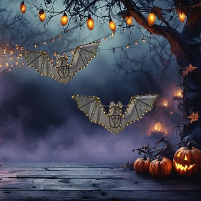 Halloweenová LED dekorácia netopiera Strašidelná svetelná lietajúca ozdoba netopiera na sviatky Vnútri Vonku Veranda Strom Záhrada Trávnik Dekorácia