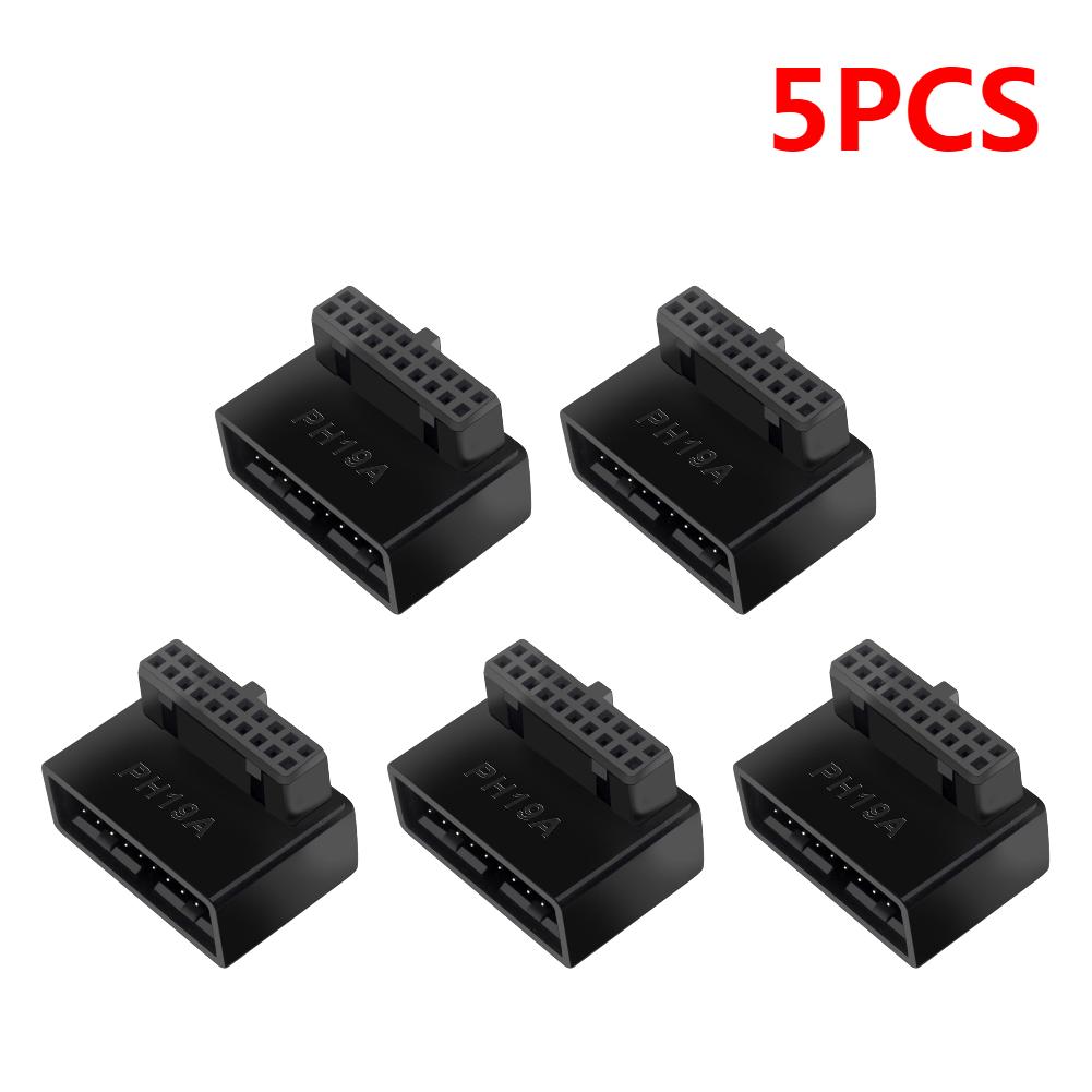 1/2/3/5PCS USB 3.0 19P 20P 90 Degree Computer Motherboard Header Adapter Plug-in Converter PC Desktop Mainboard Connector Plugs