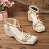 Mode 2025 Sommer Neu Damen Keilsandalen Heiß Plateau Peep Toe Elastikband Fersenriemen Slingback Boho Schuhe Sandalen Größe 36-43