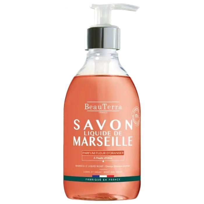 Savon liquide - Beau Terra - Fleur d'Oranger - 300ml - 96% d'ingrédients naturels - Sans conservateur