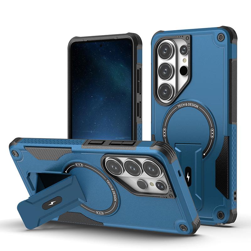 

For Samsung Galaxy S26 Ultra S26 Plus Case Drop-proof Magnetic Dual Layer Armor PC+TPU Ring Back Kickstand Cover for Galaxy S26 Galaxy S26 Ultra