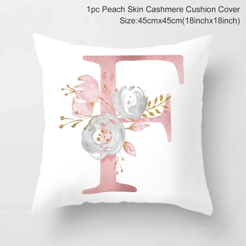 45X45Cm Pink Letter Cushion Pillowcase Decorative Sofa 40X40Cm Pillow Cases Autumn Decoration