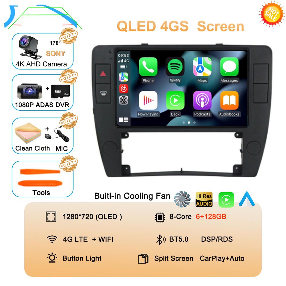 Android 14 Autoradio Carplay Car Radio For Passat B5 2000 2001 2002 2003-2005 Auto 4G Multimedia GPS 2 Din Player DSP Navigation