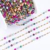 0.5Meter 1Meter Stainless Steel Chain Color Crystal Ball Stone Beads Necklace Chain for Body Jewelry Making DIY Bracelet Supply