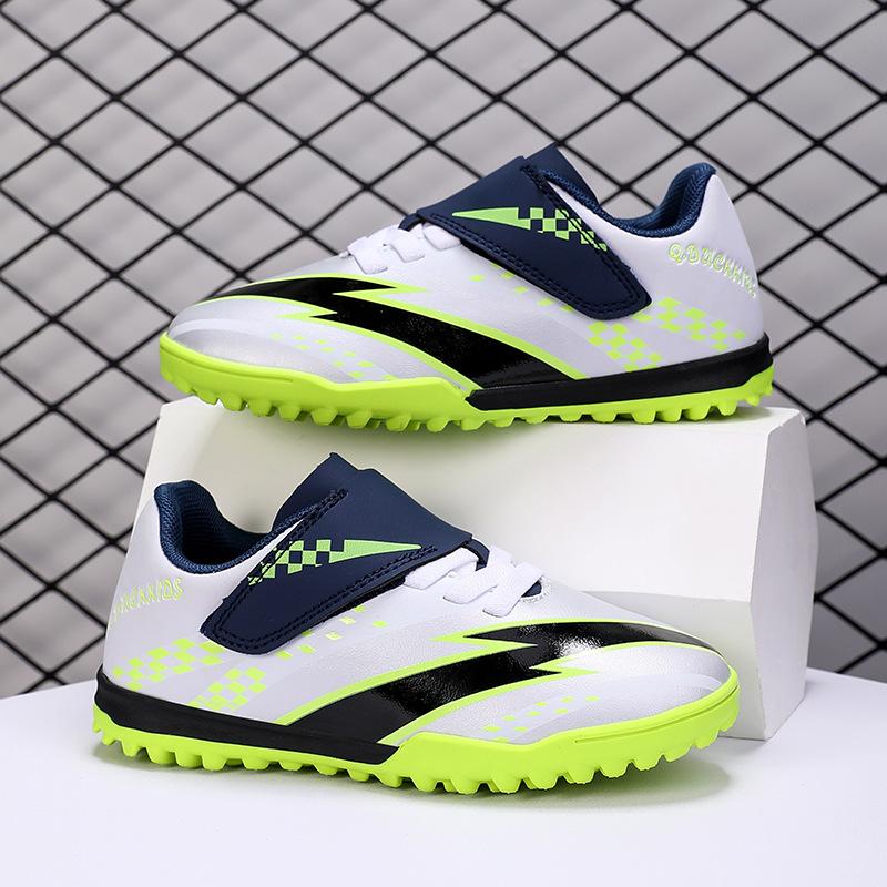 New Velcro + Lace-Up Children's Football Shoes Broken Nails Male and Female Students Primary School Students Competition Training Sports
