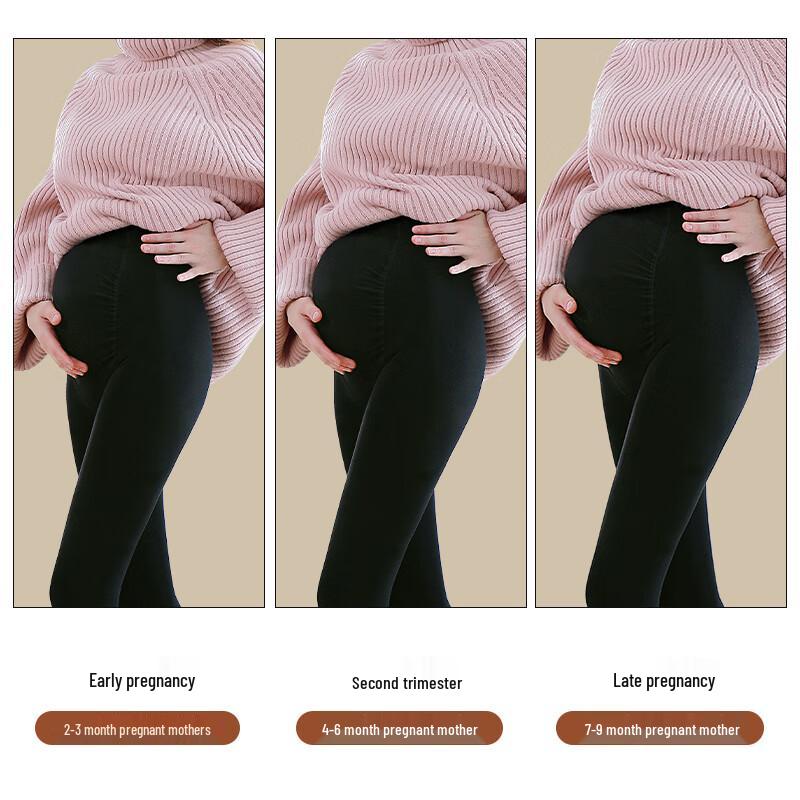 Langsha Maternity Fleece-Lined Leggings with Adjustable Belly Support