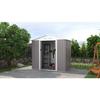 Metal Garden Shed 2.71 M² - 213 X 127 X 195 Cm - PLUTON - Anchoring Kit Included, 2 Sliding Doors - Taupe