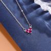 925 Sterling Silver Pendant Necklaces For Women Luxury Jewelry Engagement Heart Red Zircon Vintage Accessories Jewellery