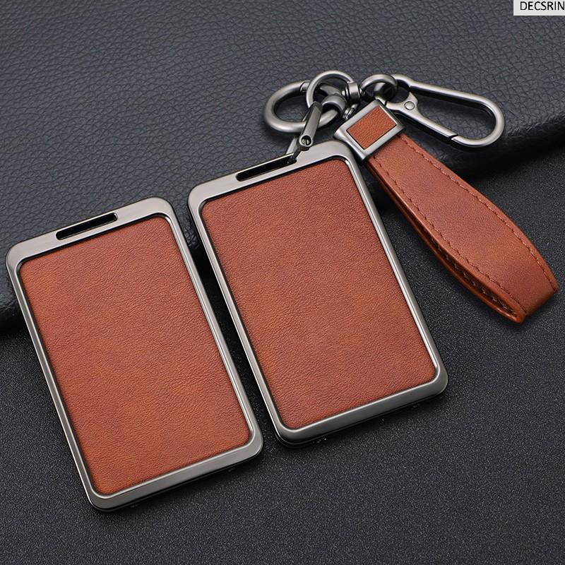 Metal High Quality Leather Shell for Tesla Model 3 Model Y Car Startup Card Key Holder Protector Case Fob Cover Auto Accessories