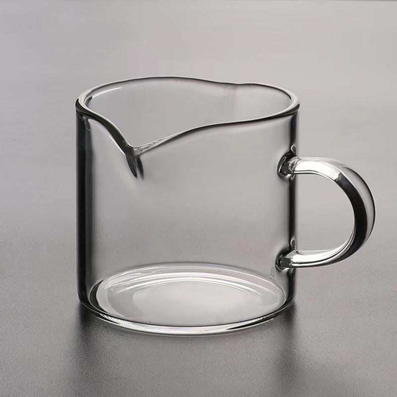Маленькая стеклянная молочная чашка, концентрированная стеклянная кофейная чашка, чашка для латте, стеклянная чашка для кофе с двойным носиком для совместного использования 75ml double mouth sharing cup