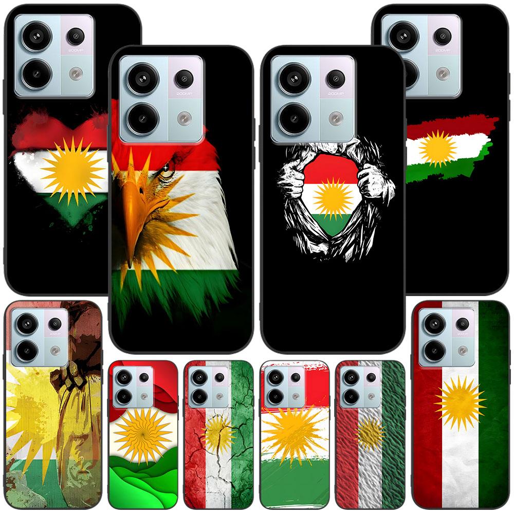 Kurdistan Flag Art Case for Xiaomi Redmi 10 10C 9C 9A 9i 9 Prime 9T 12 12C 10A K40 Pro Black Soft TPU Mobile Phone Bag Cover