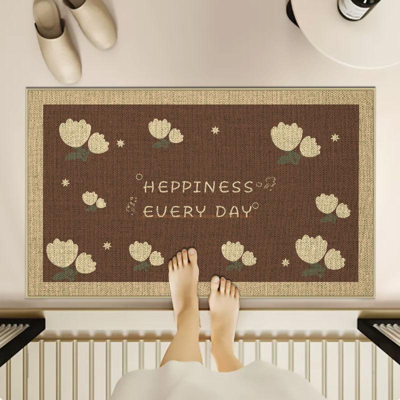 Entrance Door Mat Anti Slip Foot Mat Household Entrance Door Kitchen Mat Absorbent and Dirt Resistant Door Mat