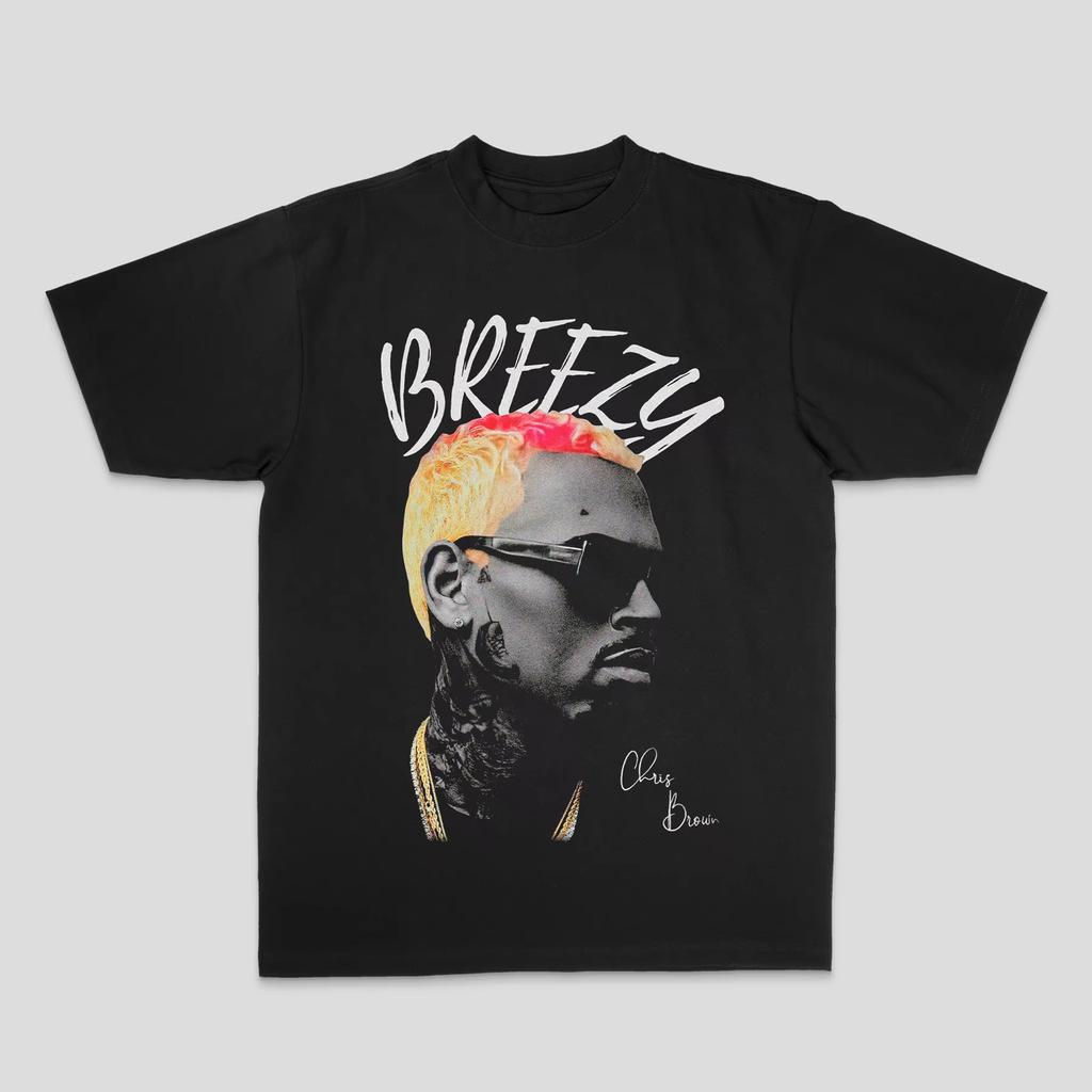 European and American Chris Brown Hip-hop Rock Rap Top, High Street Sporty Casual Loose Men's T-shirt, Women's T-shirt, Couple