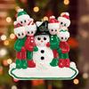 Modern Minimalist Elegant Snowman Family Alloy Christmas Tree Ornament For Celebration Joyful
