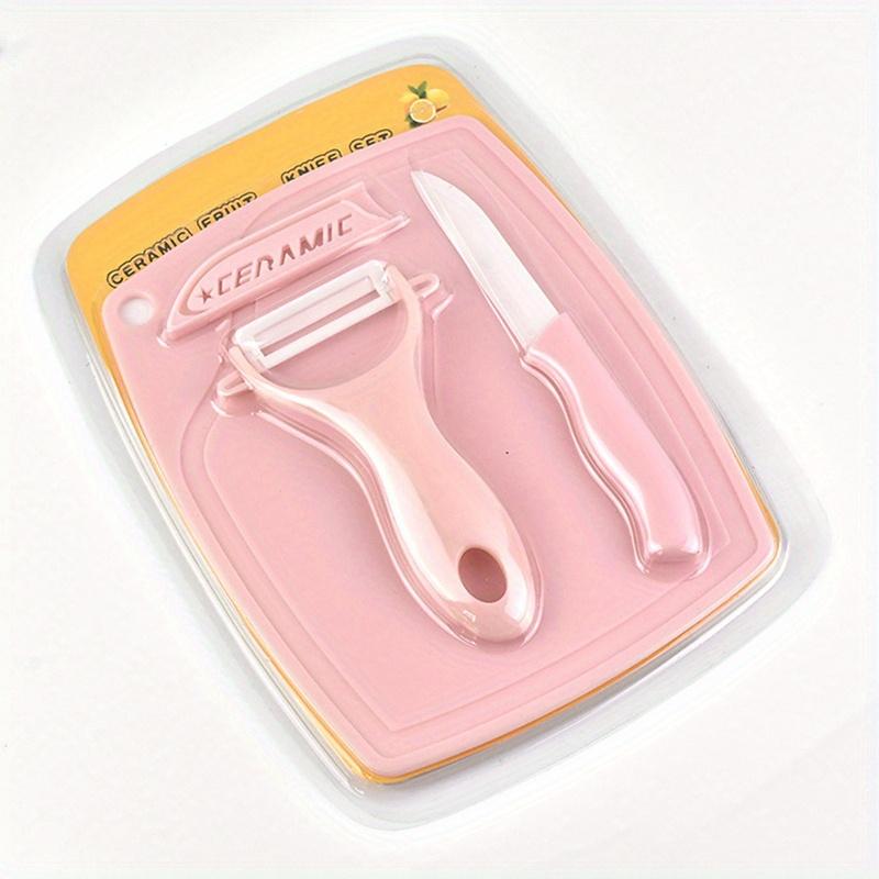 3PCS Hree Piece Kitchen Multi-functional Melon And Fruit Knife Ceramic Fruit Knife Set T Peeler Vegetable Cutting Board