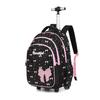 Zaino scolastico con ruote per bambine Set zaino trolley Con borsa per il pranzo Astuccio Valigie da viaggio Zaino trolley Zaino per studenti Borsa per libri