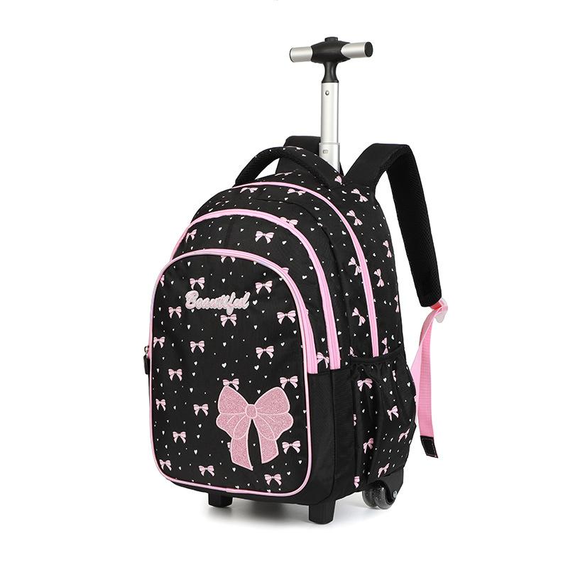 Zaino scolastico con ruote per bambine Set zaino trolley Con borsa per il pranzo Astuccio Valigie da viaggio Zaino trolley Zaino per studenti Borsa per libri
