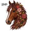 Artistic Fabric Applique Set Floral Horse Patchwork Kit, DIY Diy Kit Sewing for Adults, Handmade Wall Decor Decorative Collage