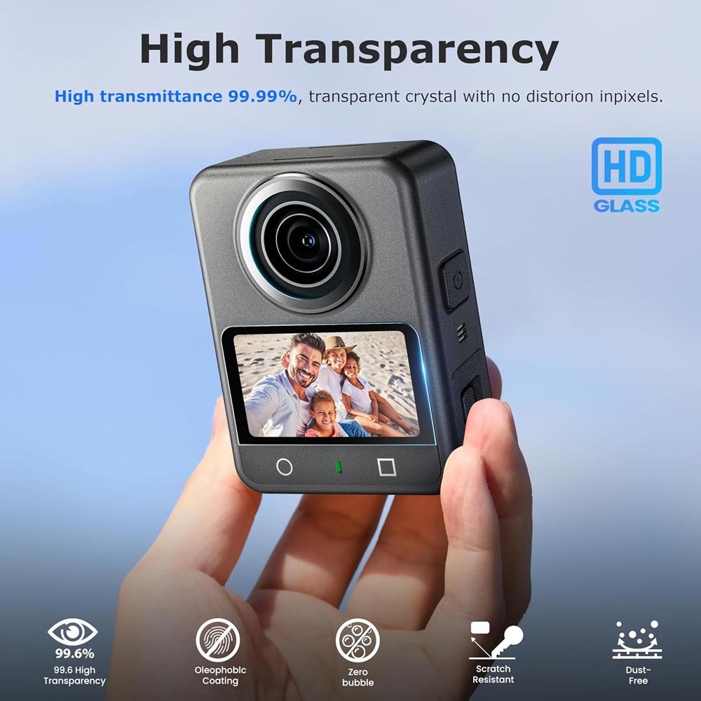 3 Pack Tempered Glass Screen Protector for DJI Osmo 360 9H HD Clear Anti Scratch Bubble Free Protective Film Camera Accessories