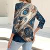 Women's Fashion Casual Printing Button-down Shirt 3/4 Long Sleeve Tops
