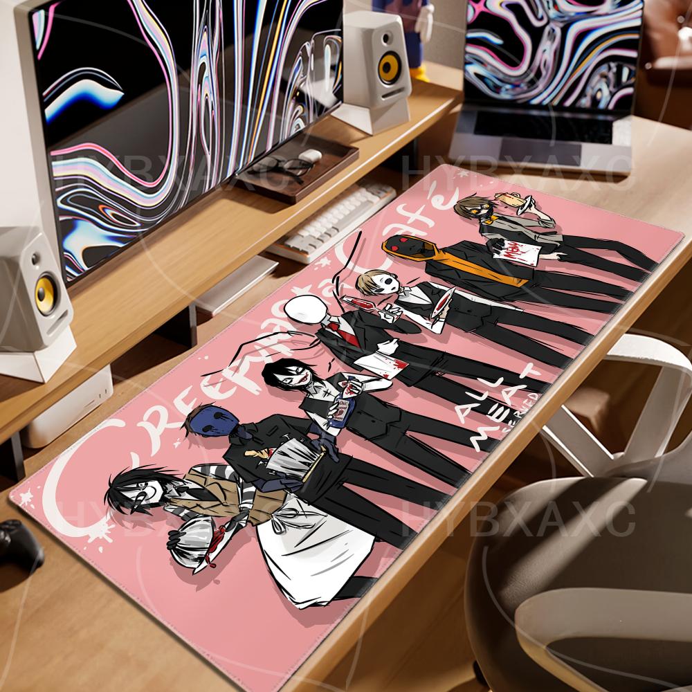 Pink Mouse Pad Anime Creepypasta Gaming Notebook Accessories Gamer Pads Keyboard Mat Protector Large Mousepad Pc Carpet