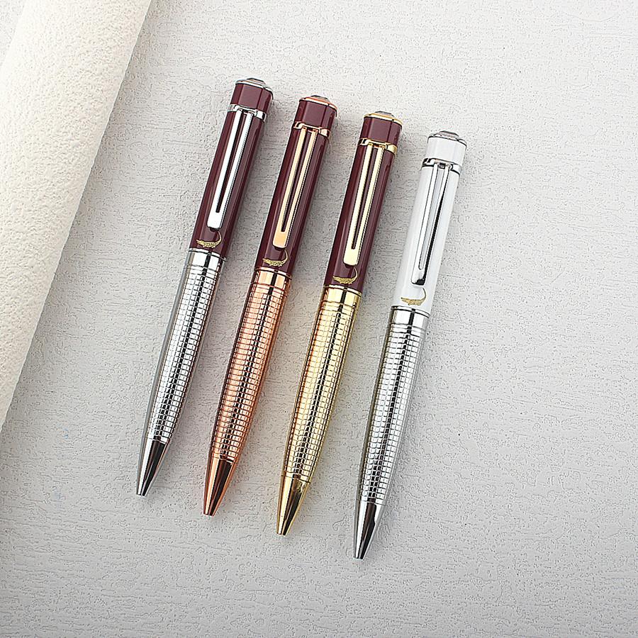 4PCS Vintage Luxurious Metal Diamond Rollerball Pen Colored Metal M Point 0.7 Ballpoint Pen Gift