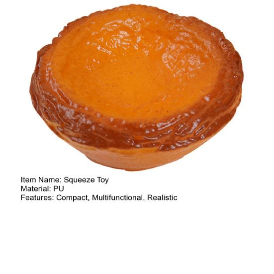 Realistic Egg Tart Squeeze Toy Soft Bouncy Portuguese Tart Fidget for Stress Relief Cute Dessert-Themed Decompression Gadget Fun Novelty Gift for Kids