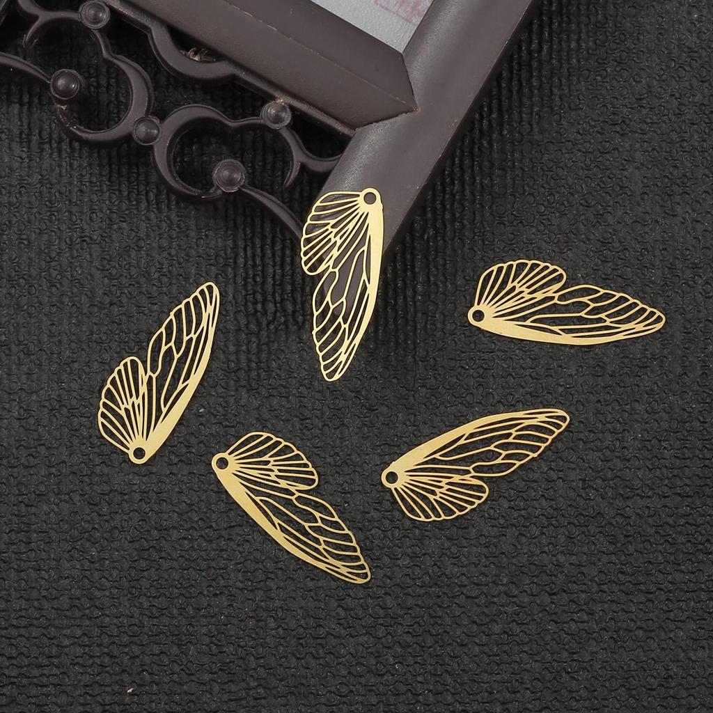 10pcs Copper Butterfly Wing Leaf Charm DIY Accessories Findings Supplies For Jewelry Making