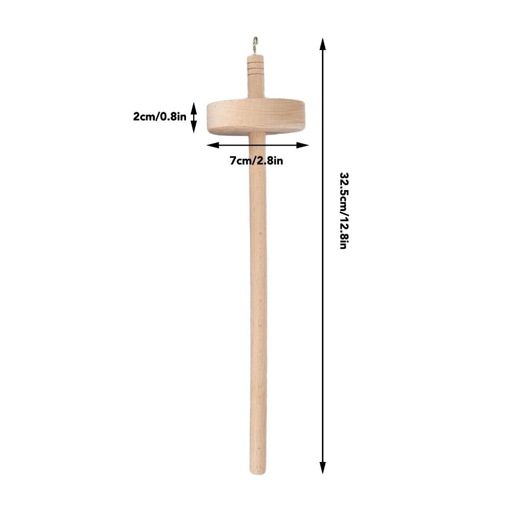 Hand Carved Yarn Spinning Kit Wooden Spinning Wheel Practical Drop Spindle For Beginners