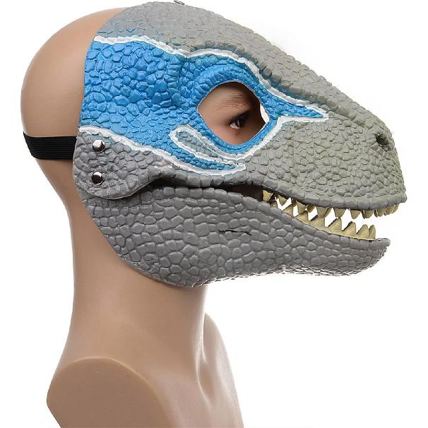 Dino Mask with Moving Jaw, Eye-catching Latex Dinosaur Dress Up Mask, Halloween Dinosaur Party Masquerade Mask