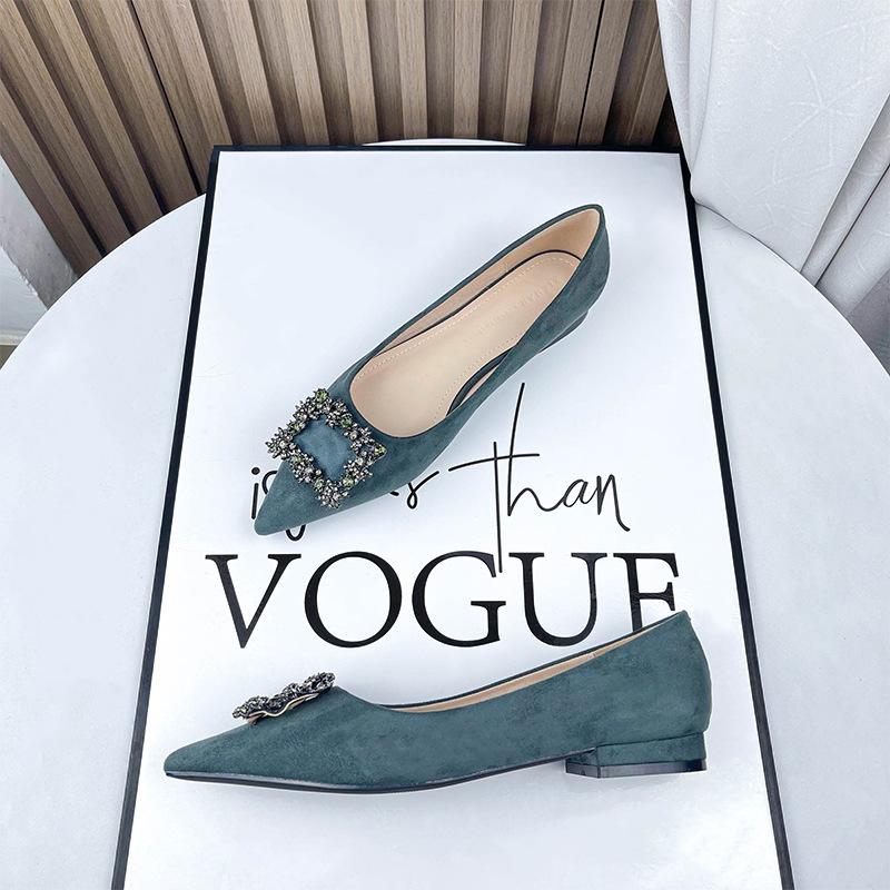 

- Женские летние черные бархатные туфли на плоской подошве, профессиональные, с острым носком, темпераментные, со стразами, из замши, одинарные, профессиональные, универсальные, с мягкой подошвой 34