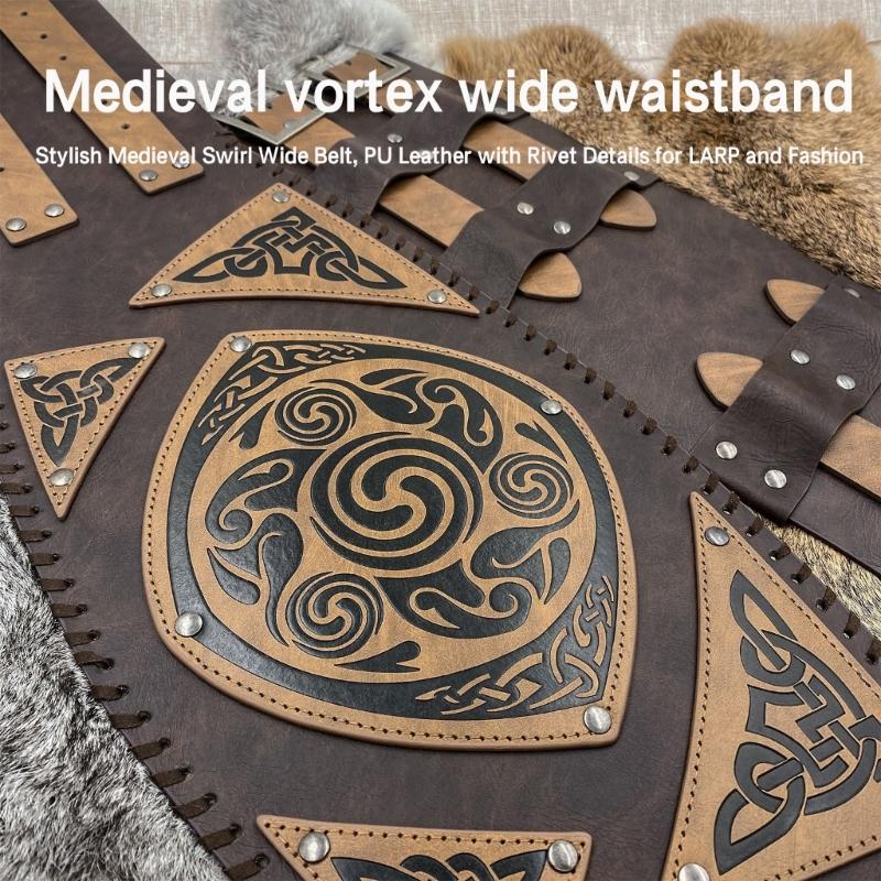 Medieval Wide Belt for Cosplay Parties Costume Girdle Embossed Corset Belt Stage Shows Corset Belt Role Play Waiststrap