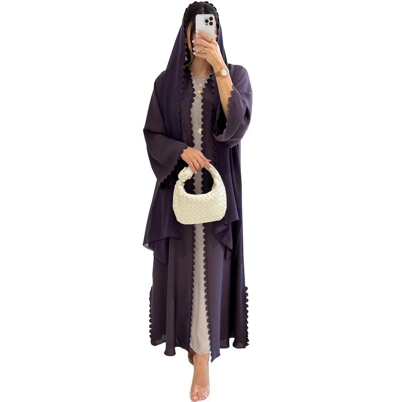 Elegantes zweiteiliges Set aus Cardigan und Hijab - 2025 TikTok Mode, Dubai & Türkei Edition
