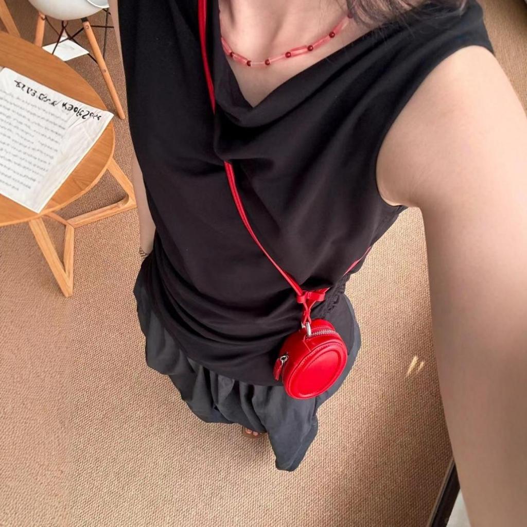 Okrągłe Pudełko, Torebka na Biżuterię, Torebka do Zawieszenia na Szyi, Torebka Crossbody, Torebka na Szminkę, Torebka na Klucze