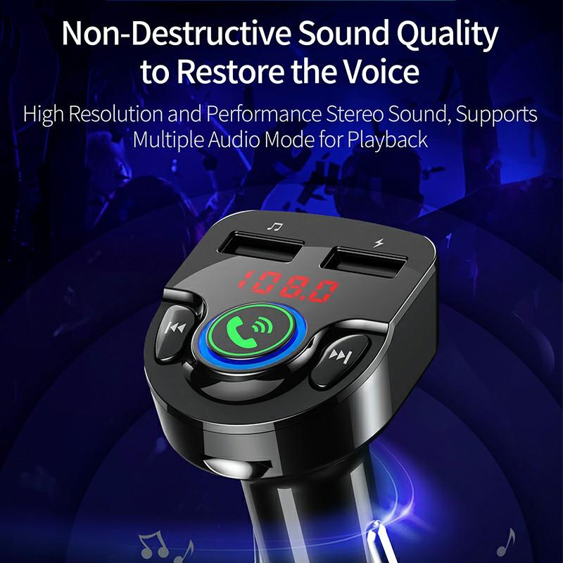 G32 Car Charger Voltage Detection FM Transmitter Bluetooth-Compatible MP3 Player with Voice Navigation