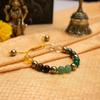 AANGAN AURA Verstellbares Dhan Yog Armband für Reichtum, Erfolg & Wohlstand | 5 Heilkristalle – Citrin, Sphatik, Tigerauge, Aventurin, Jade |