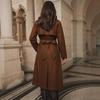 2026 Women's Elegant Belted Woolen Long Coat for Autumn/Winter