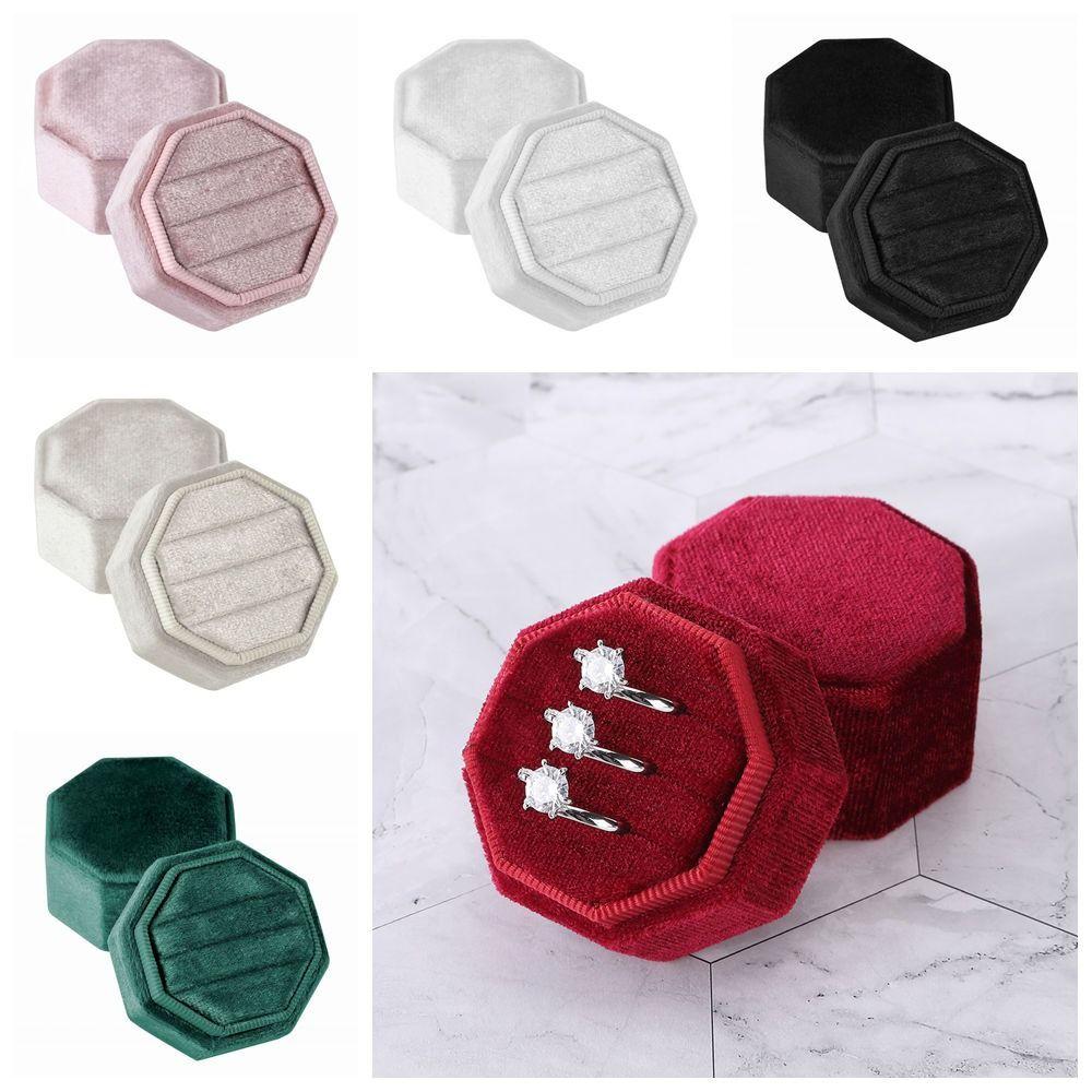 Dustproof Flannel Jewelry Case Elegant Gift Packaging Box Engagement Rings Storage Box for Couples