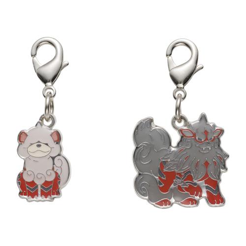 [Pokemon] Pokemon Center National Pokedex Hisuian Growlithe & Arcanine Metal Charms Set H058 H059