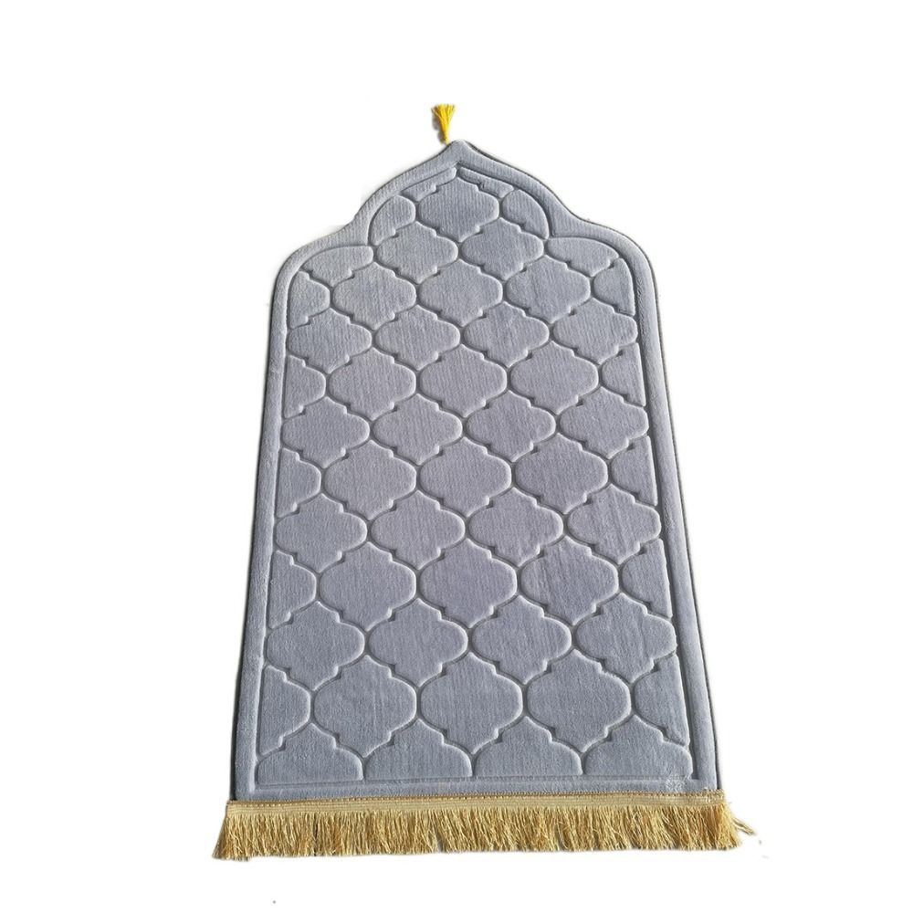 

Flannel Muslim Prayer Mat with Tassels Praying Floor Pad Worship Kneel Carpet Living Room