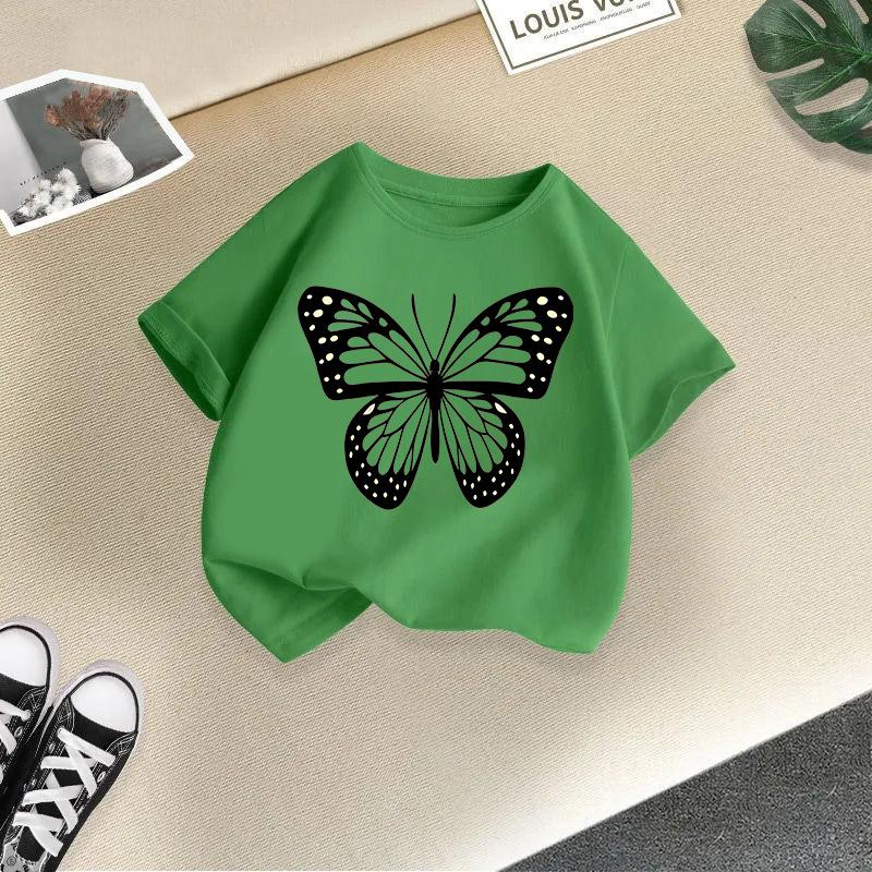T-shirt décontracté à manches courtes pour enfants - T-shirt d'été ample pour filles avec nœud