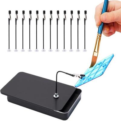 1 Set Magnetic Helping Hands Soldering Station with 12 Magnetic Bendable Clips Heavy Duty Steel Box Soldering Model Painting PCB Holder