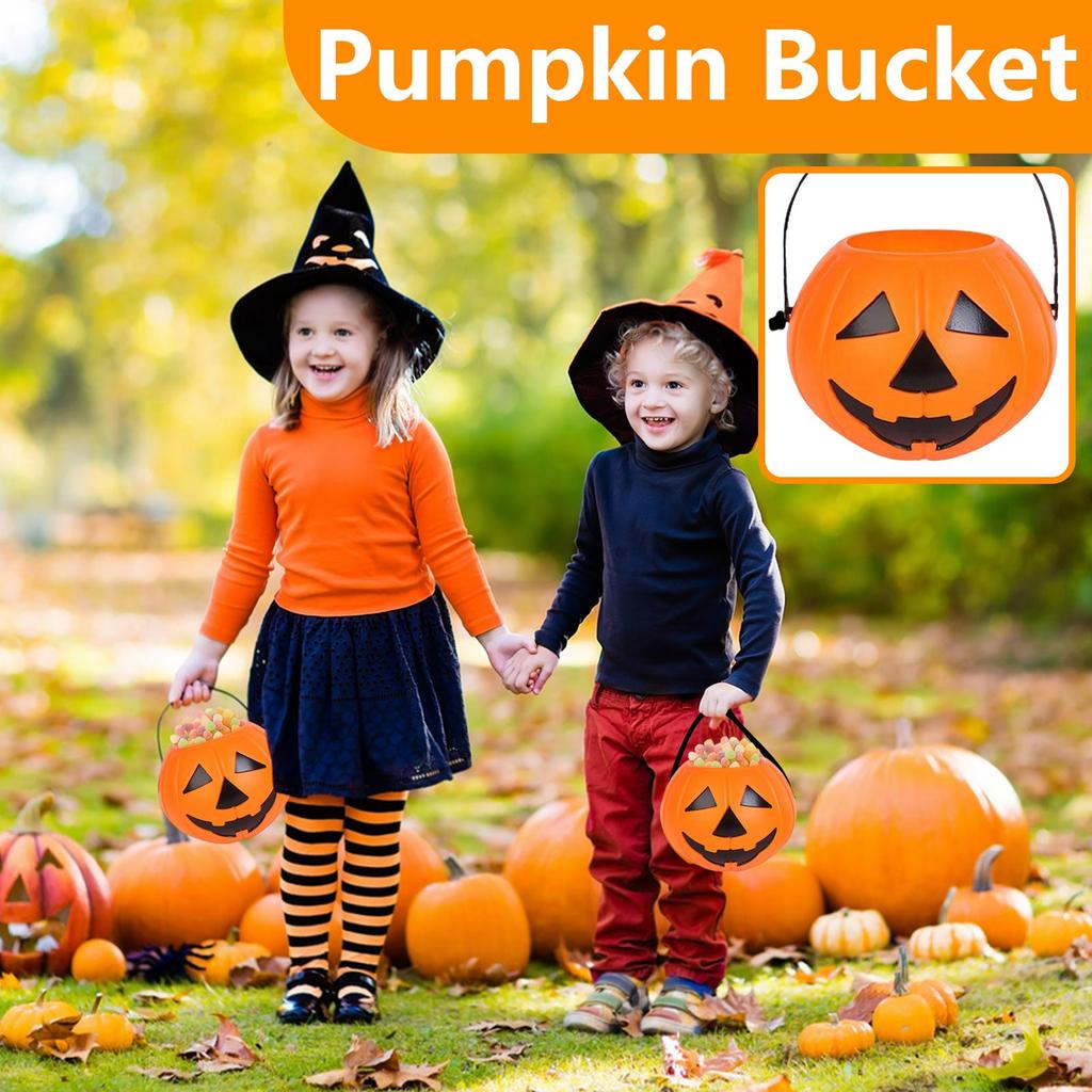 Halloweenská dýňová nádoba Halloweenská dekorace Dýňové vědro s víkem Trojúhelníkové oči Dýňová nádoba Dýňové lucerny