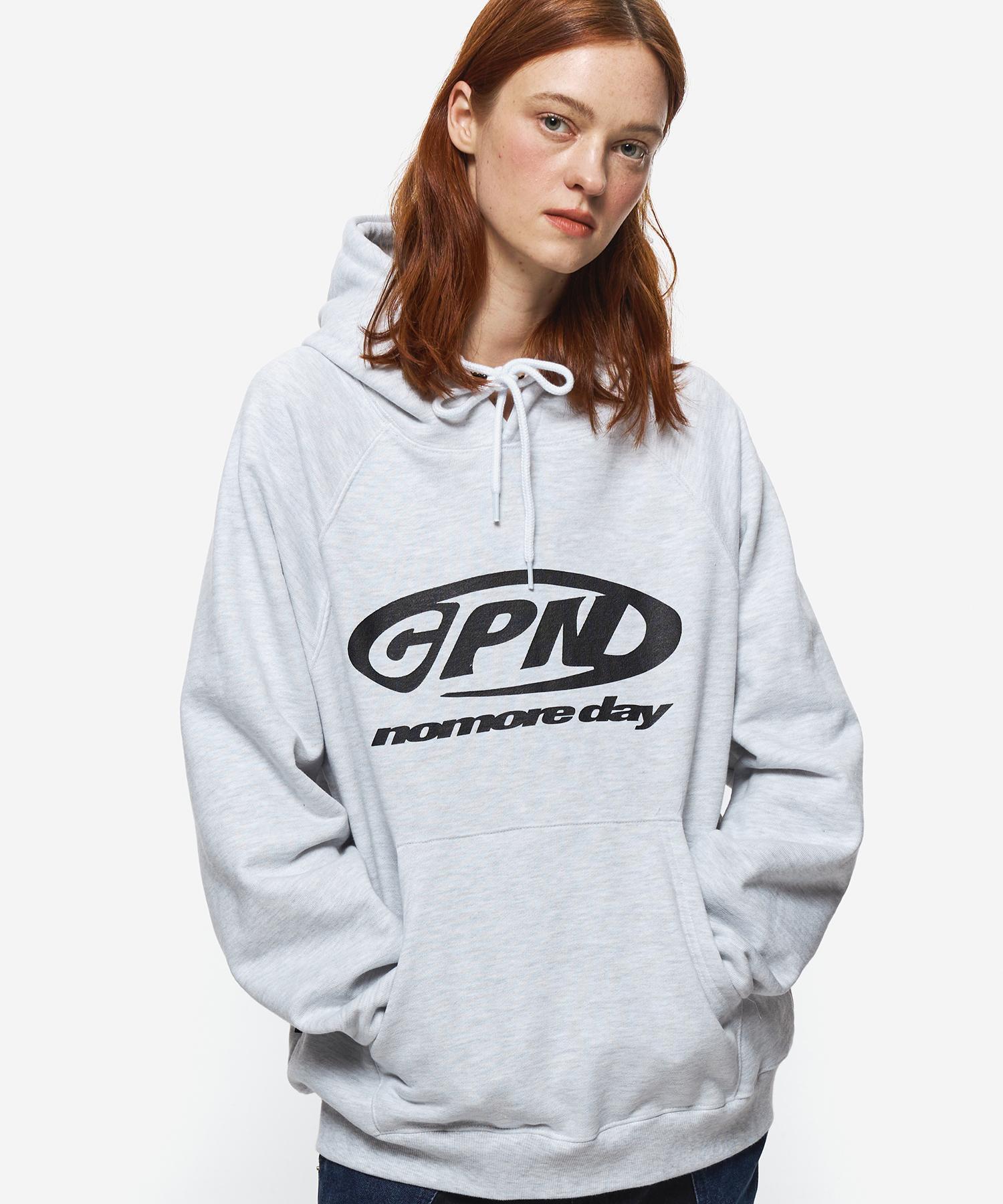 Худи с логотипом C Compagno, овал, реглан, меланжевый белый Gray/L