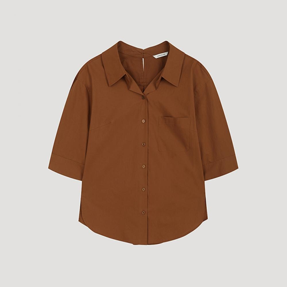 

She S miSS Cotton Collar Point Shirt SwwSto22050 Br Braun/55