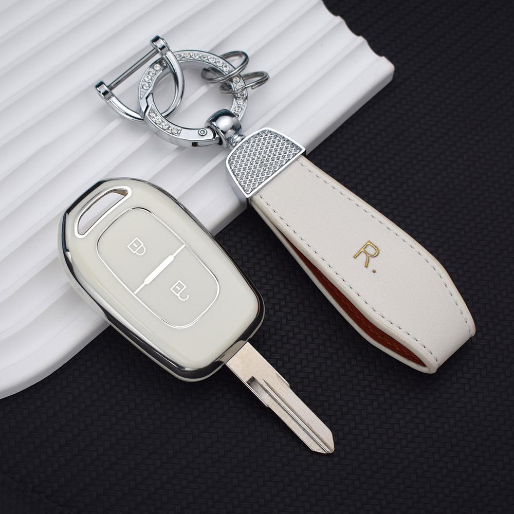 2 Buttons Tpu Car Key Cover Case Shell For Renault Duster Dacia Scenic Master Megane   Keychain